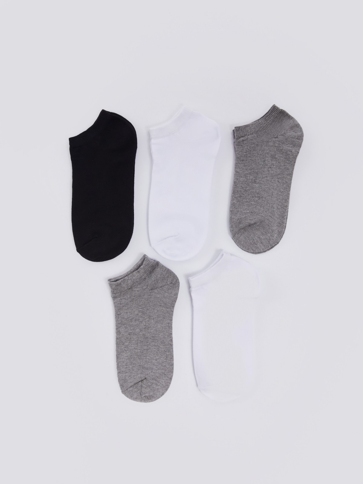 Набор коротких носков (5 пар в комплекте) zolla серого цвета