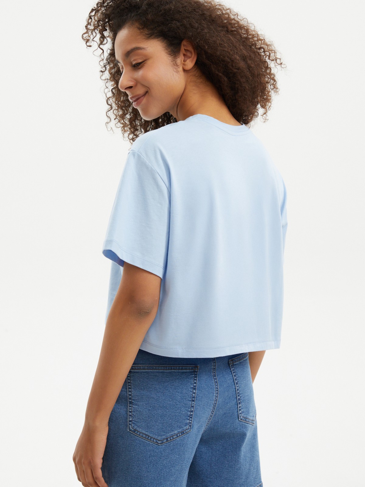 Футболка-топ из хлопка с коротким рукавом