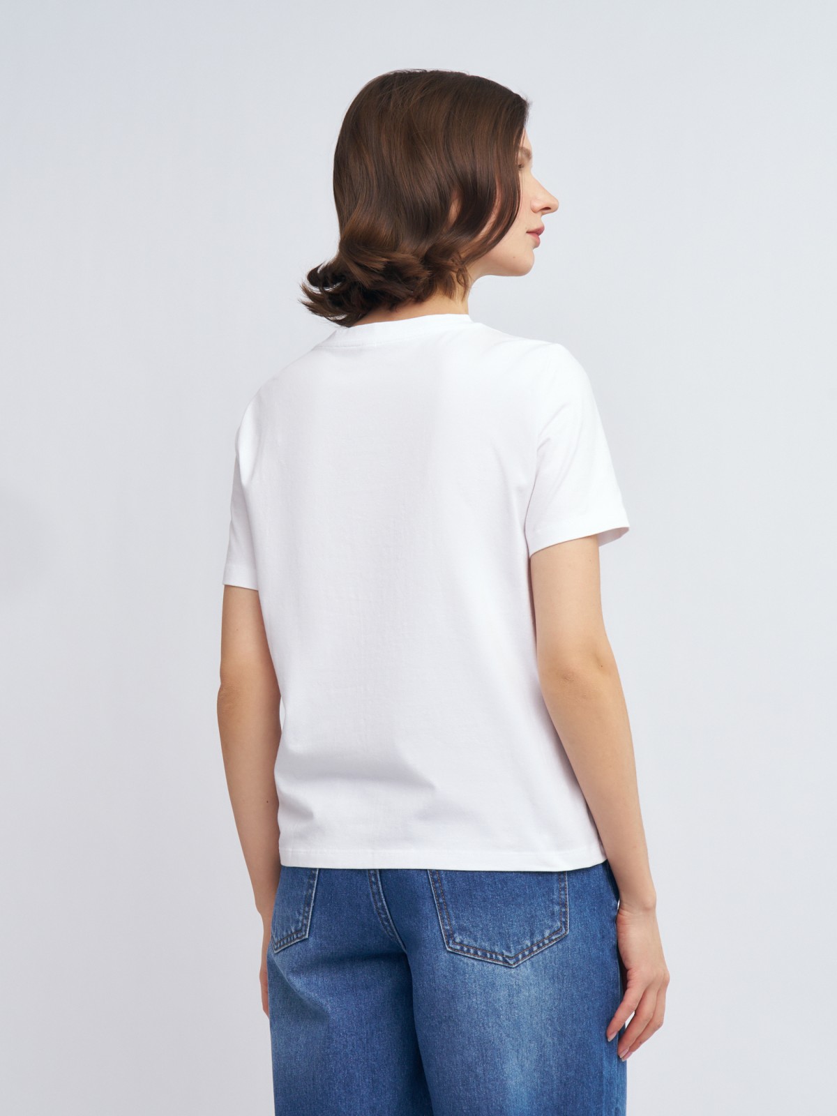 Футболка из хлопка с металлическим декором