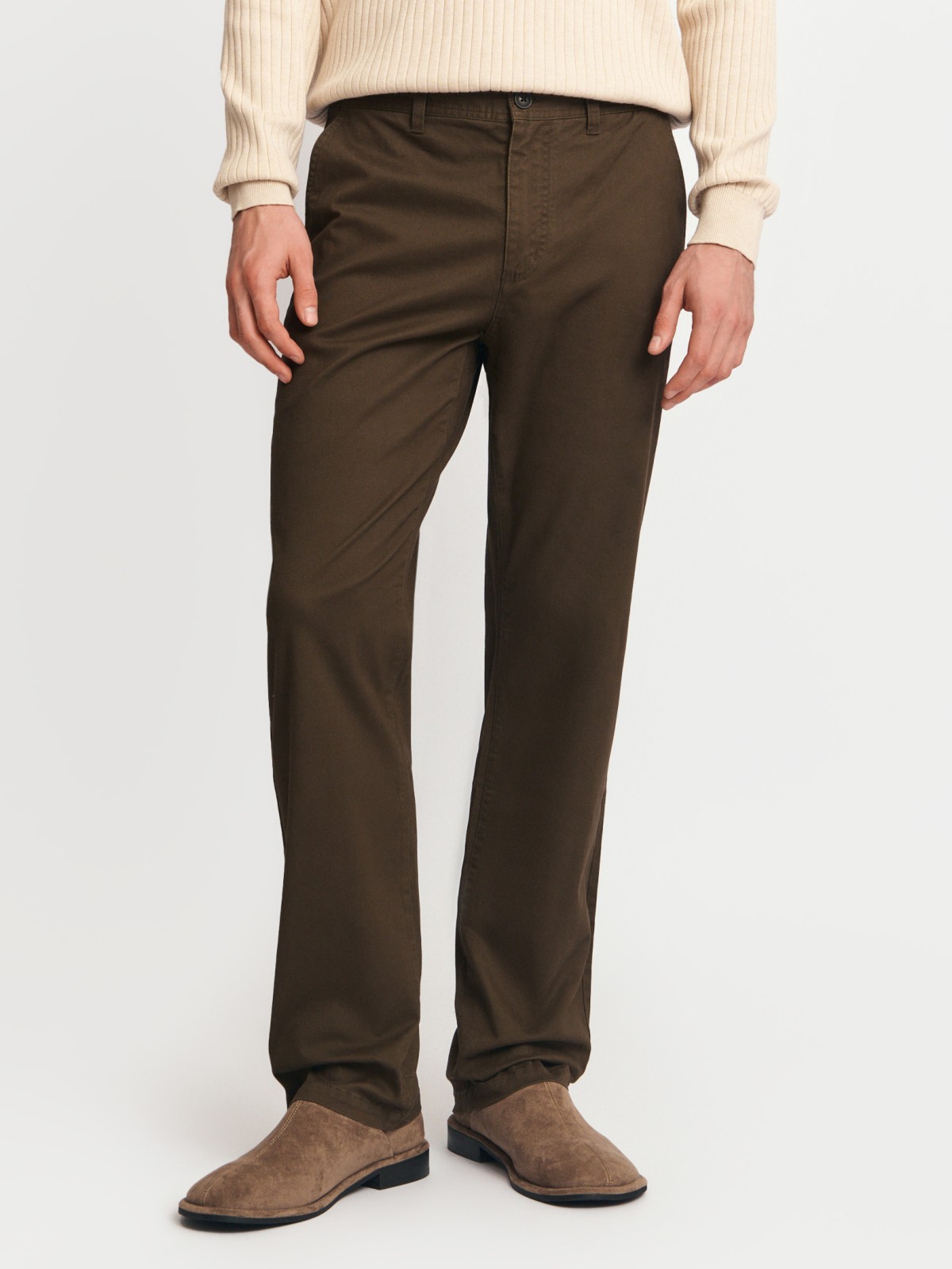 Брюки прямого силуэта из хлопка