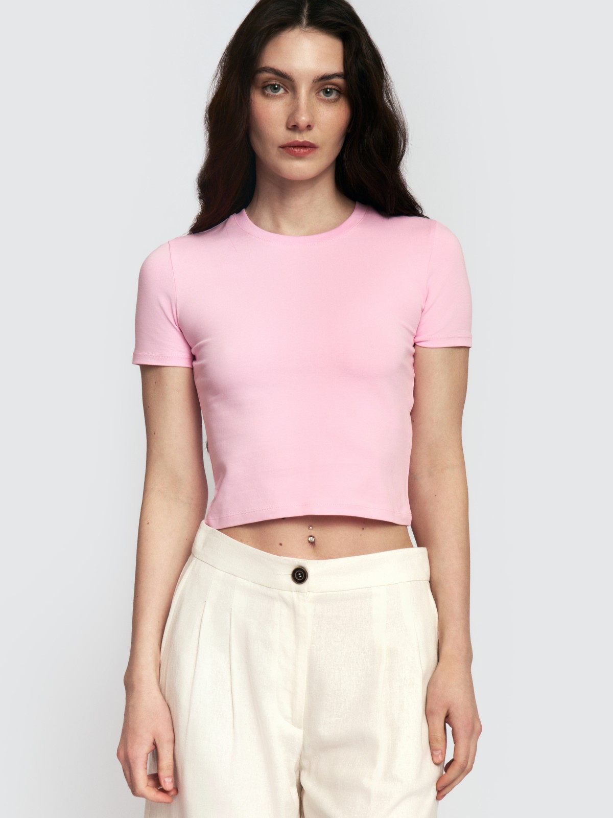 Футболка-топ из хлопка с коротким рукавом