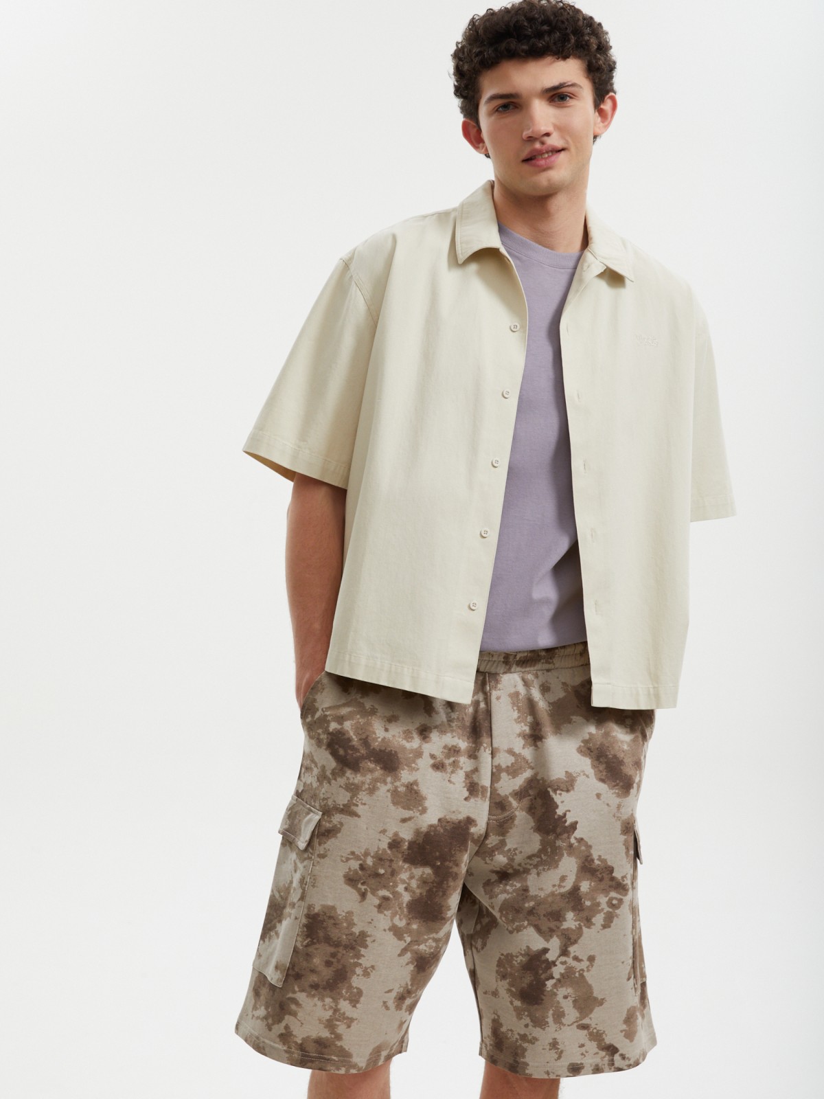 Трикотажные шорты карго на резинке из хлопка