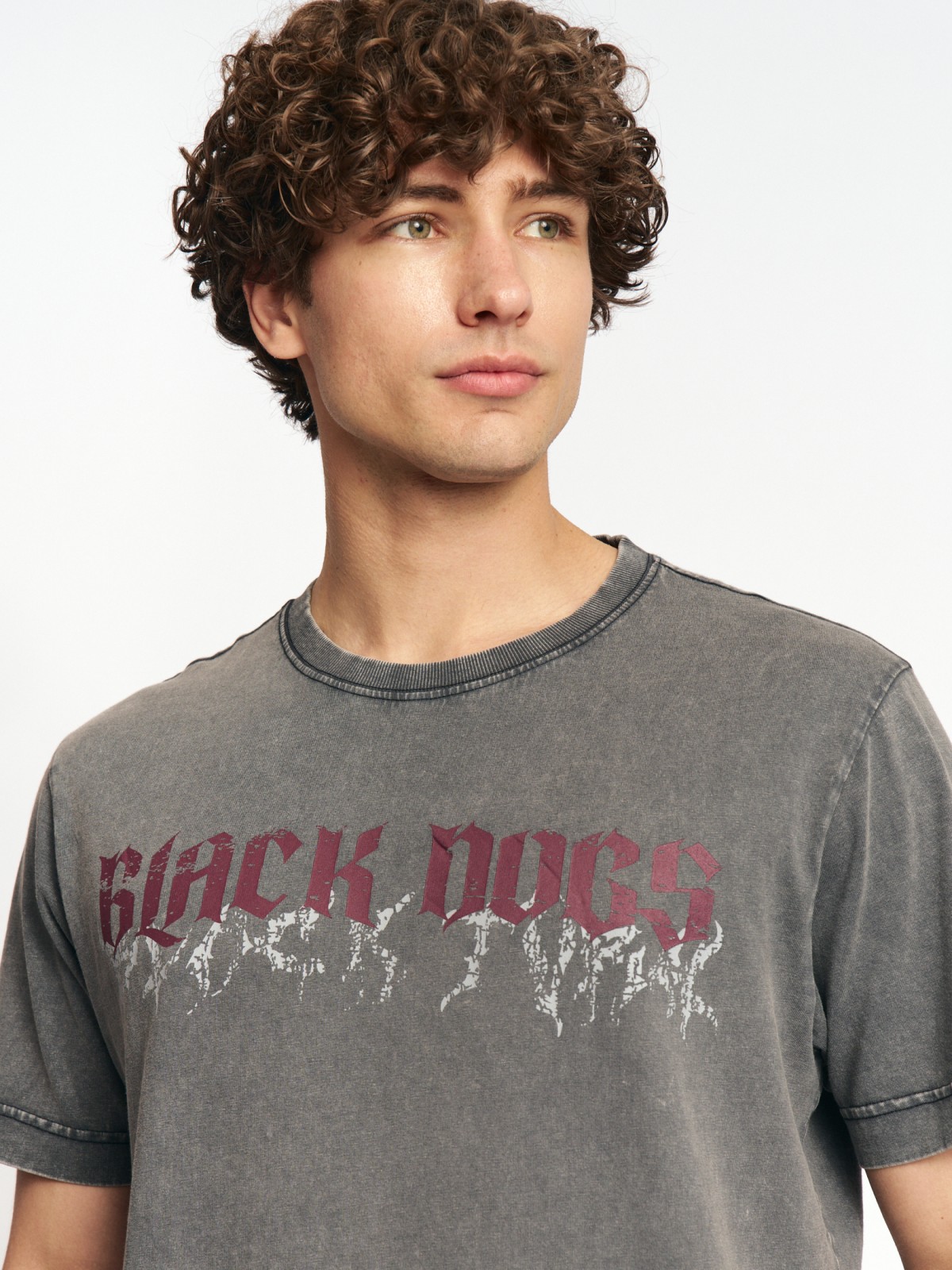 Футболка из хлопка с принтом-надписью