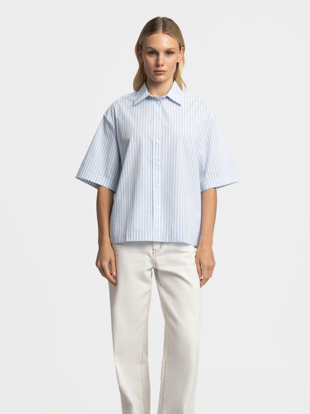 Рубашка из хлопка с коротким рукавом