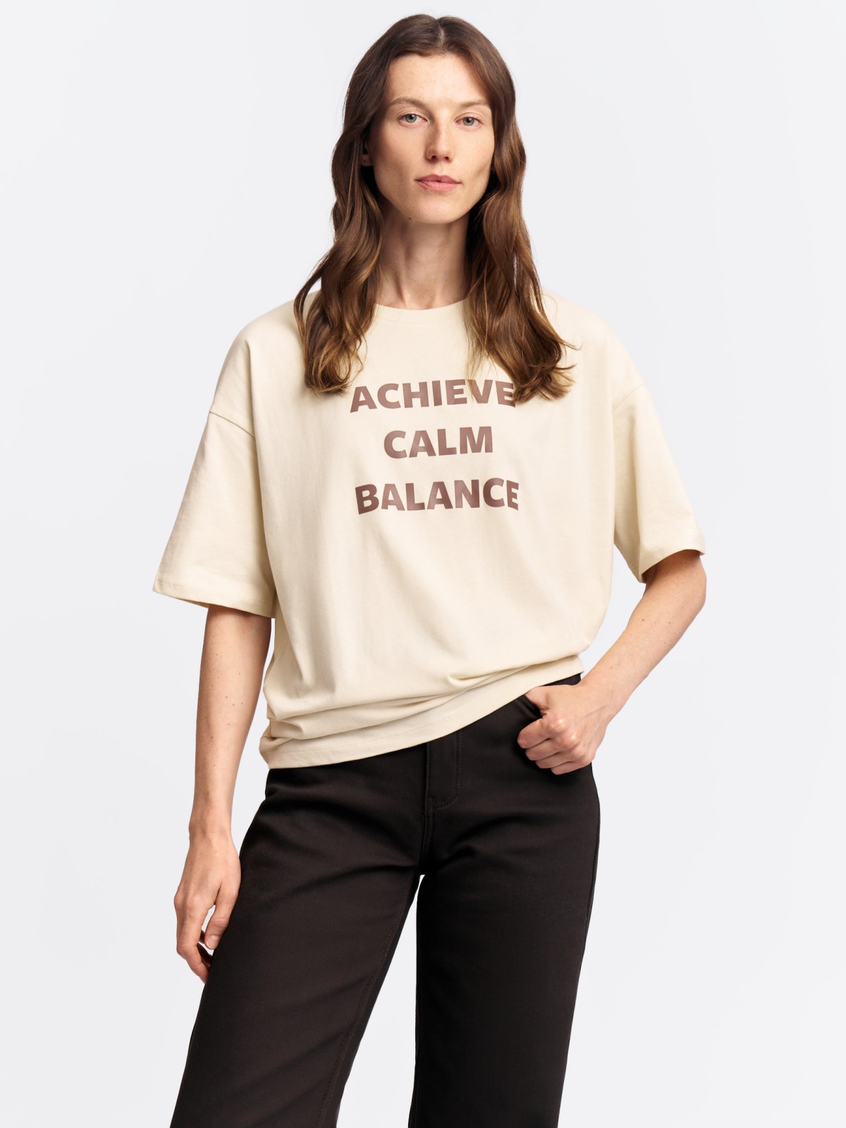 Футболка оверсайз из хлопка с принтом