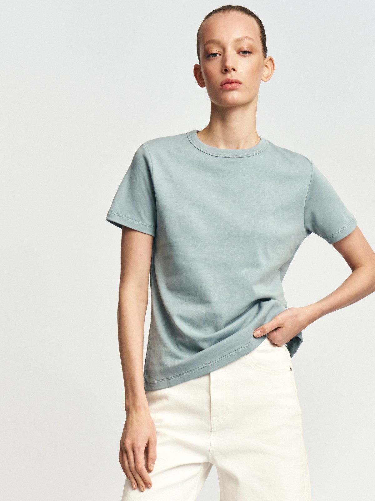 Футболка из хлопка однотонная