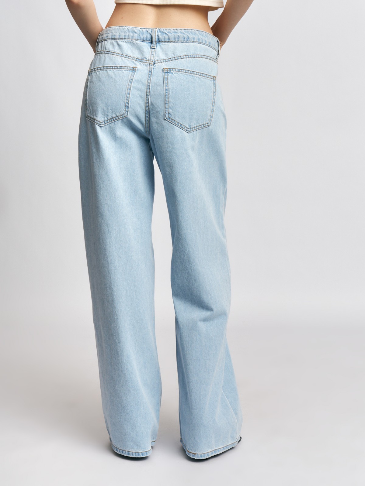 Джинсы силуэта Wide с посадкой Loose из хлопка