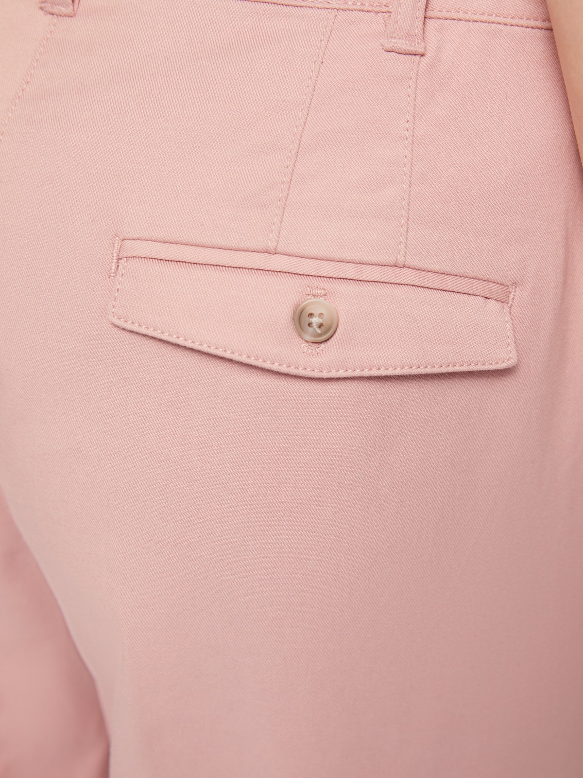 Офисные брюки-чинос со стрелками и ремнём zolla 02422736F043, цвет розовый, размер S - фото 6