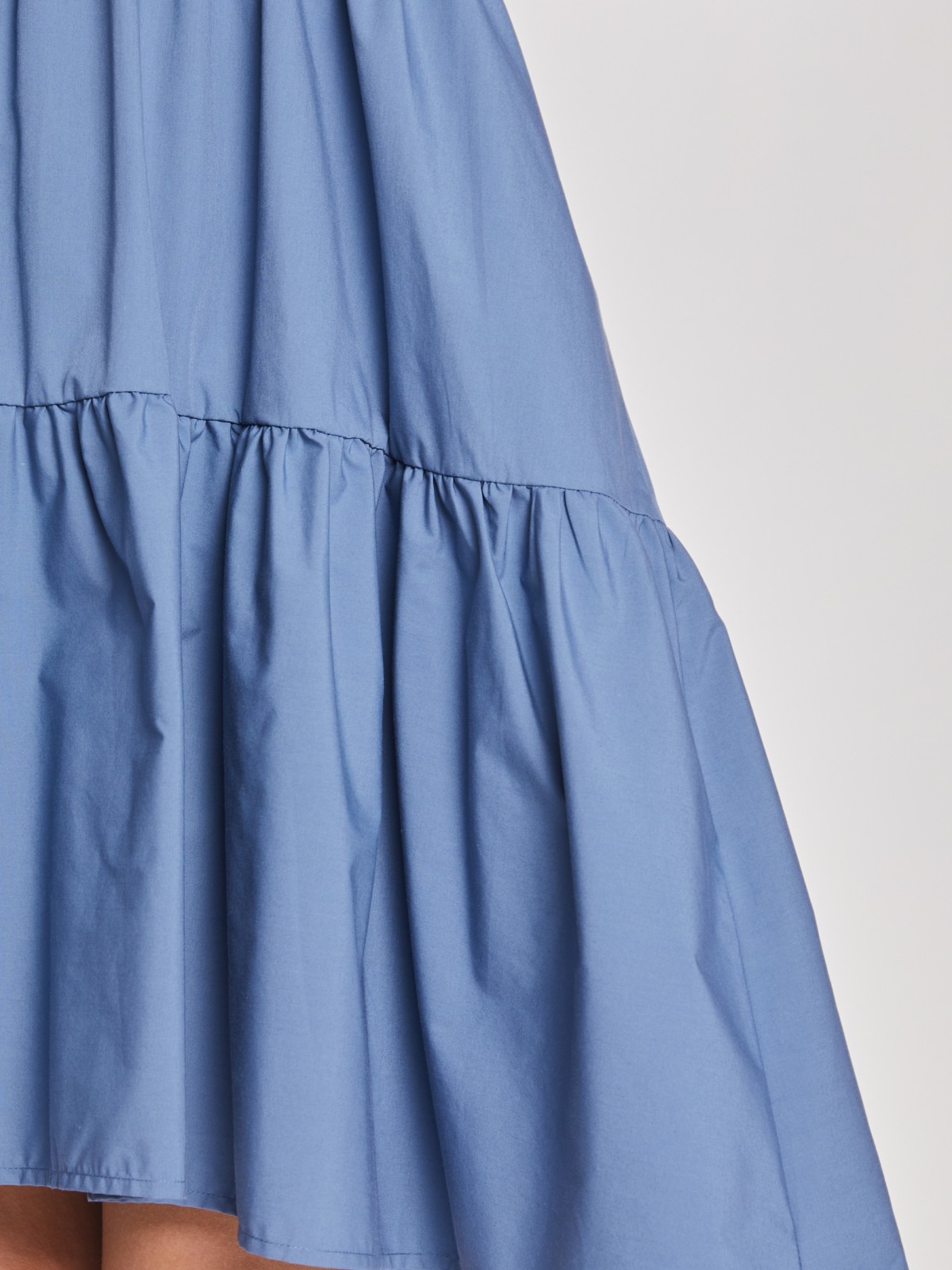 Ярусное платье-рубашка zolla 022138291223, цвет голубой, размер XS - фото 6