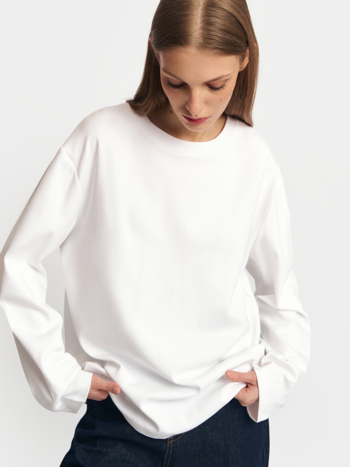 Трикотажный лонгслив из хлопка