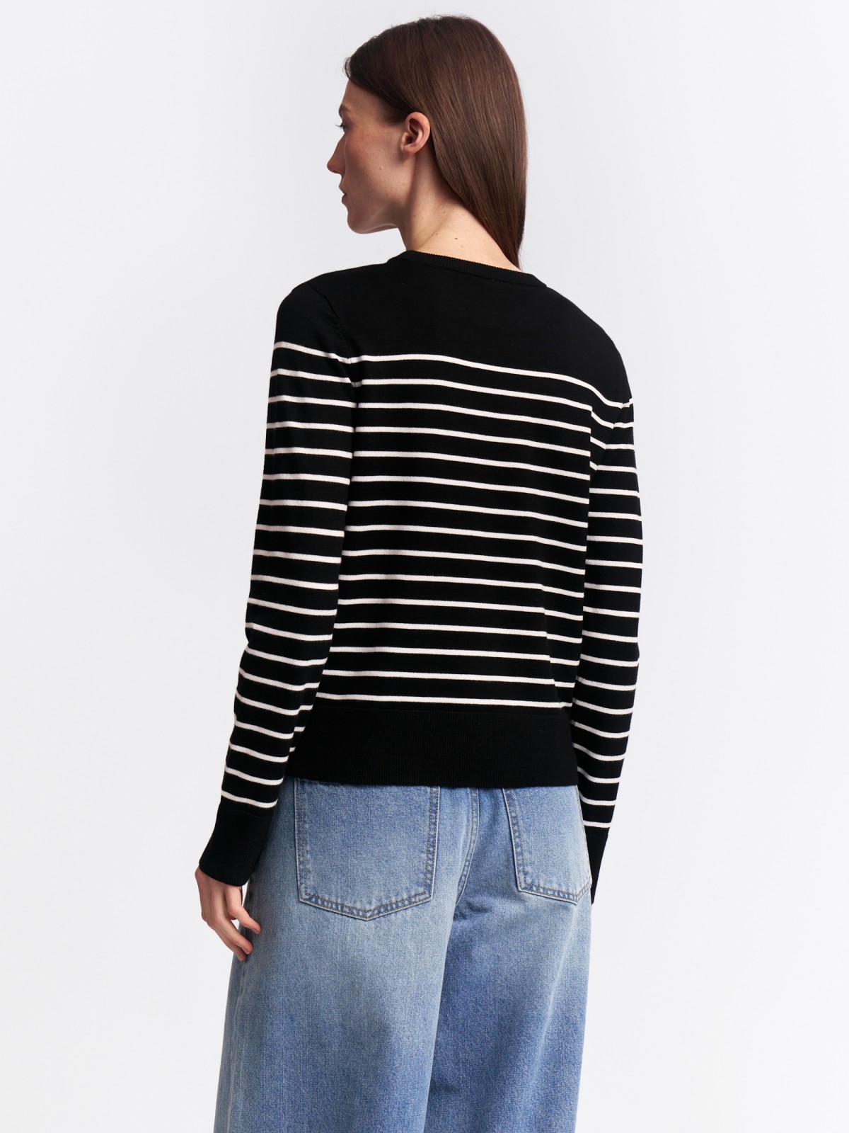 Джемпер из вязаного трикотажа в полоску