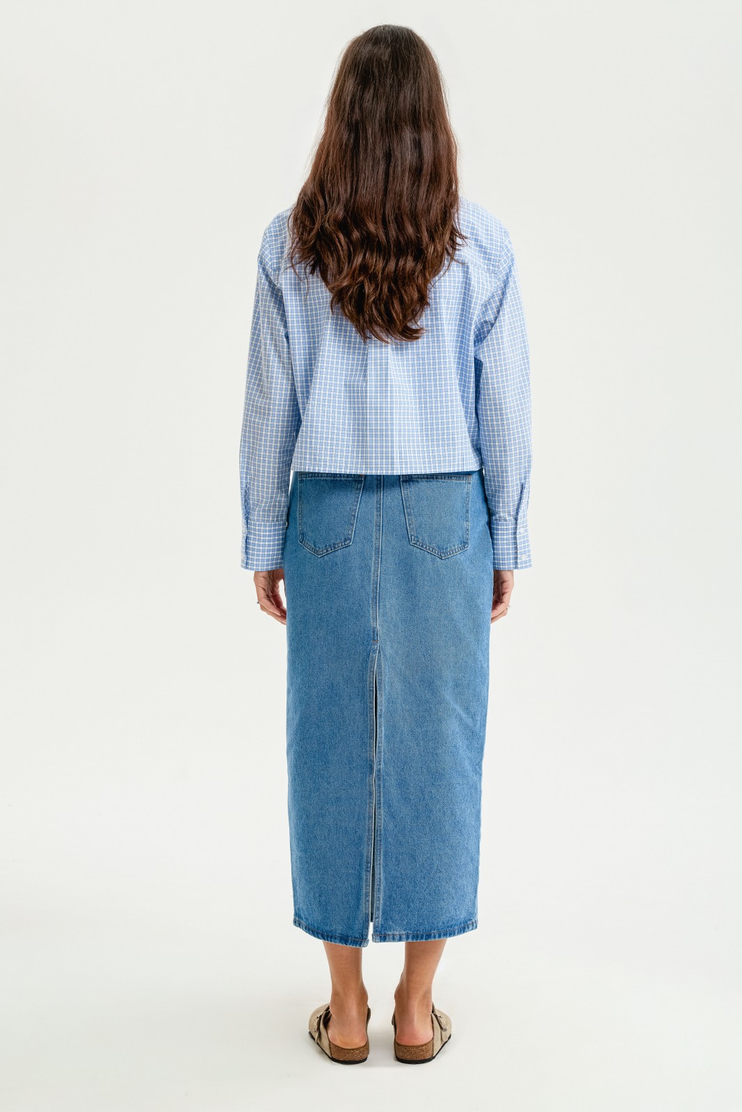 Укороченная рубашка в клетку