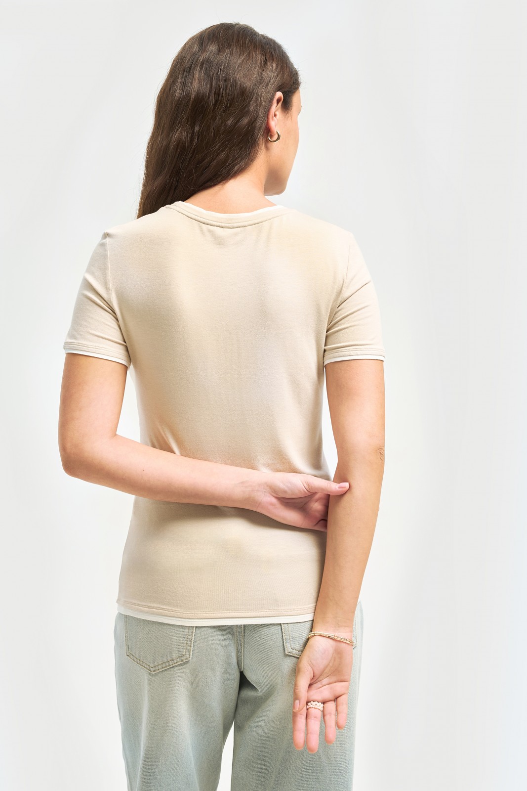 Футболка из вискозы с отделкой