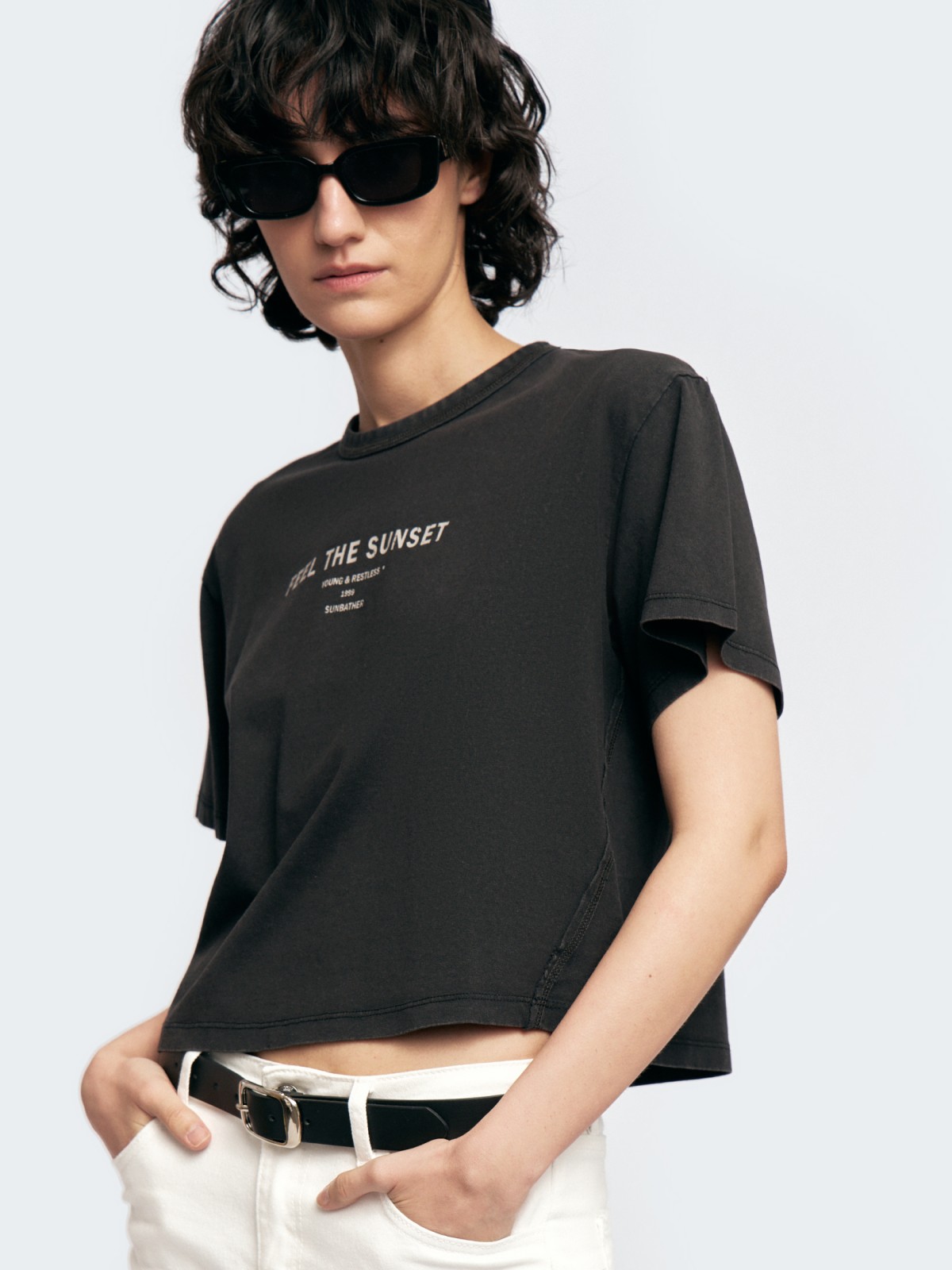 Футболка-топ из хлопка с надписью