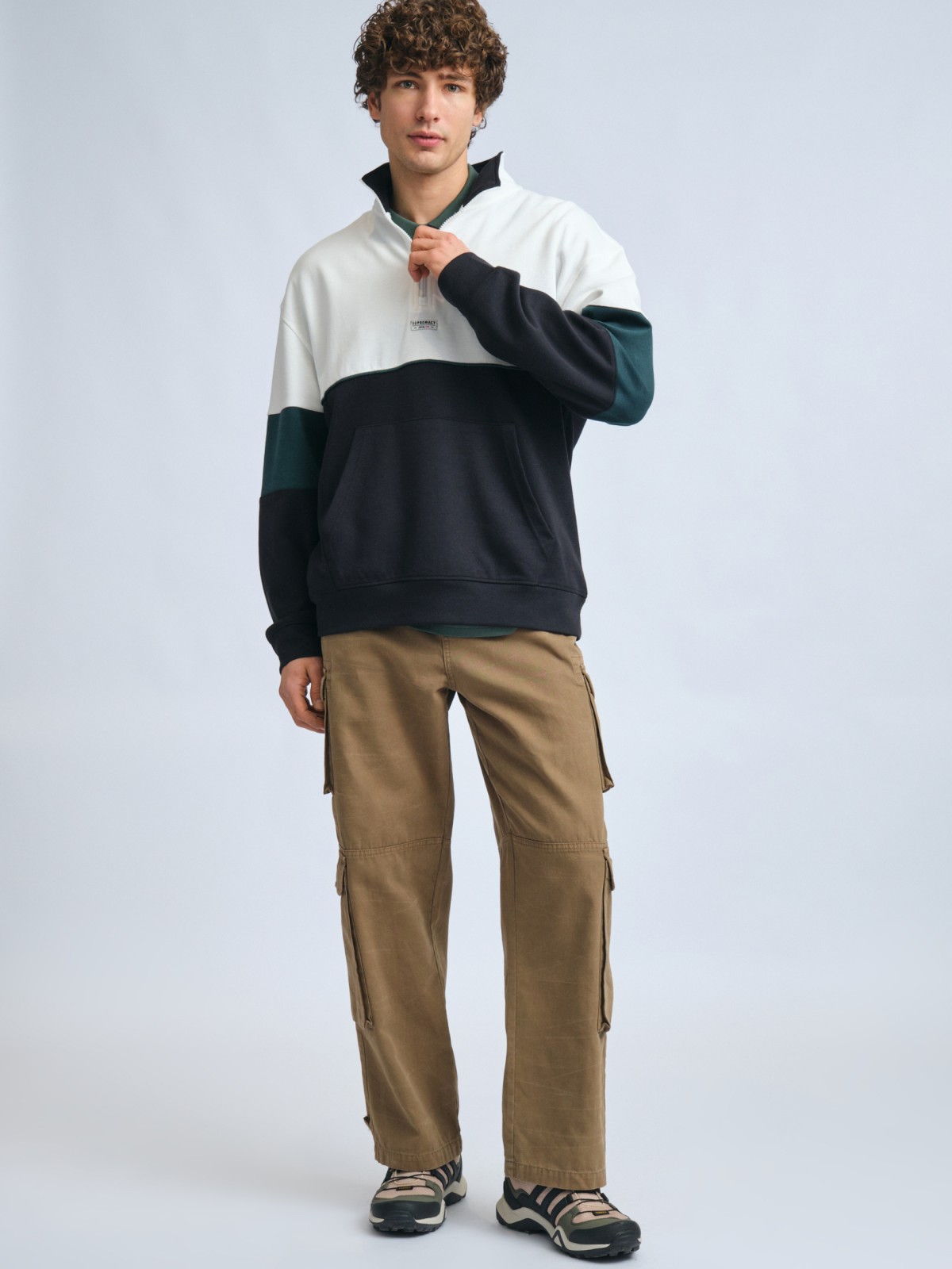 Брюки из хлопка с карманами карго