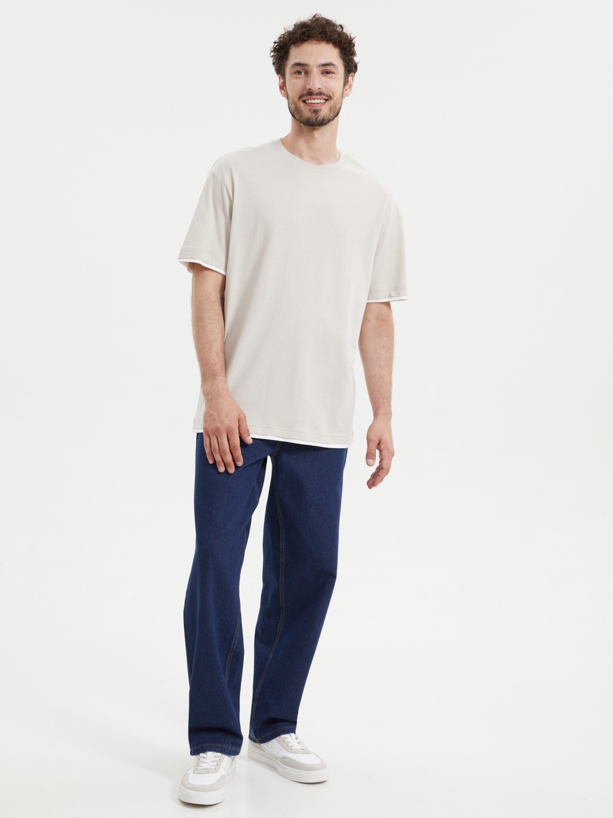 Футболка из хлопка с отделкой