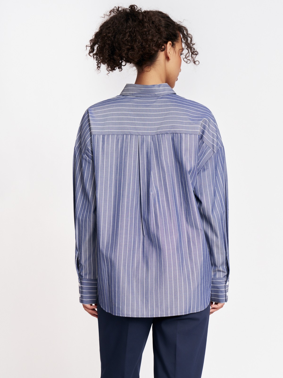 Рубашка свободного силуэта в полоску