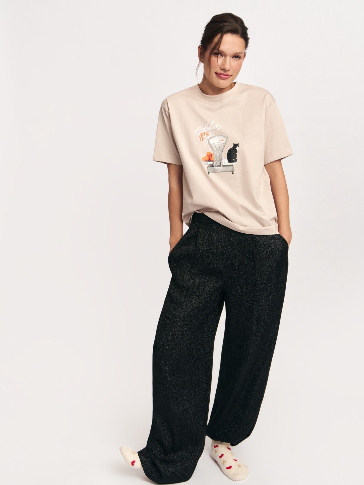 Футболка из хлопка с новогодним принтом