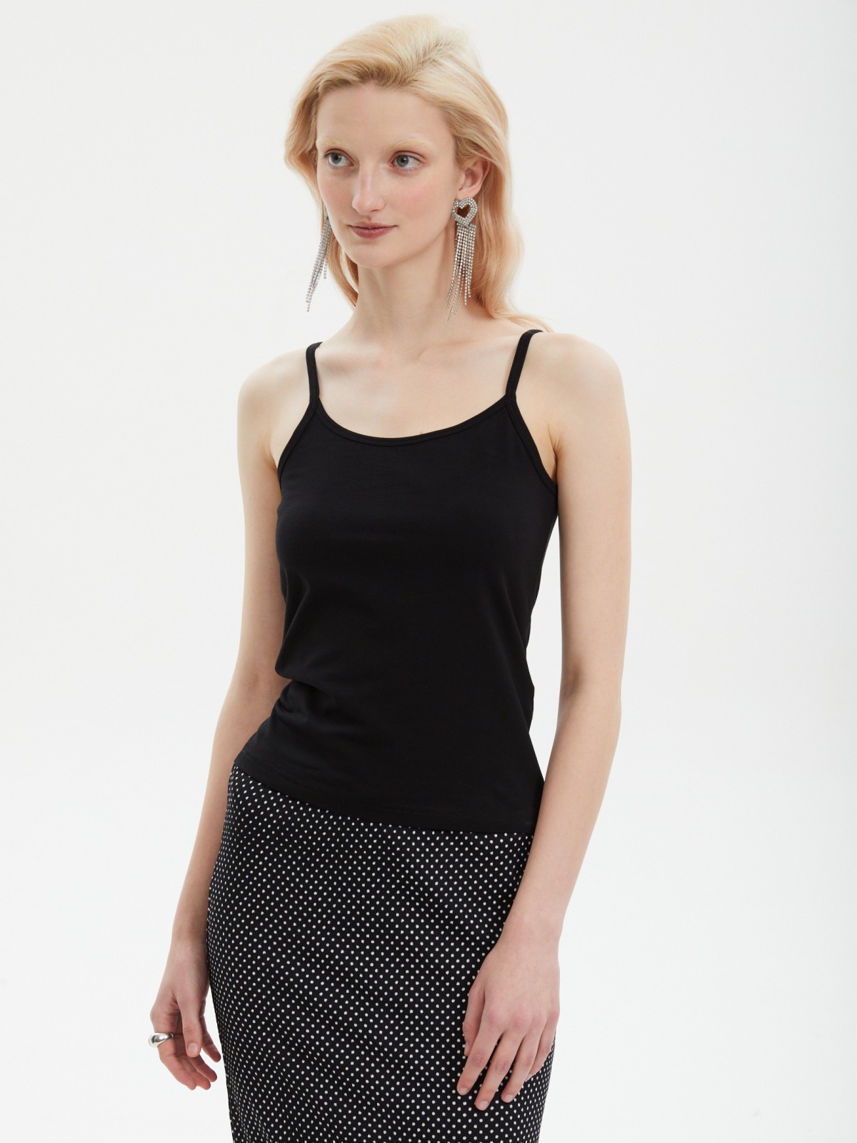 Майка-топ из хлопка на бретельках