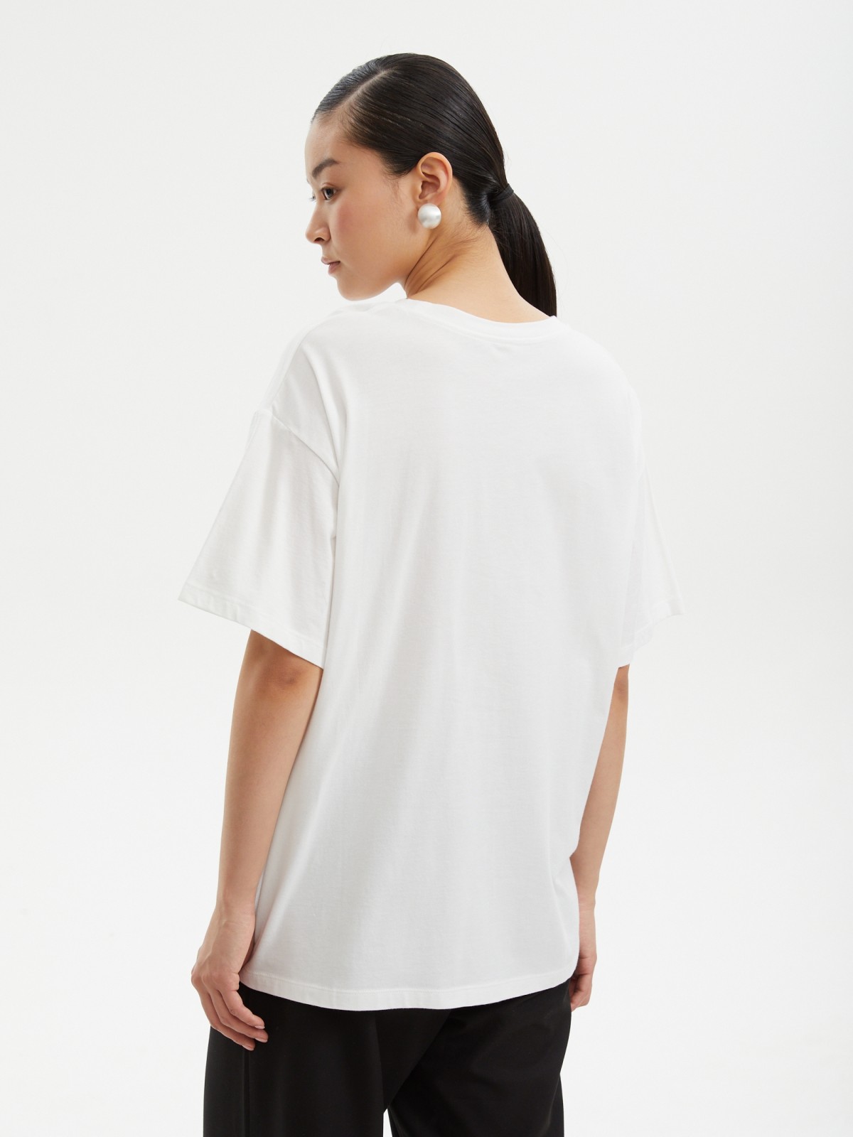 Футболка из хлопка с принтом-надписью