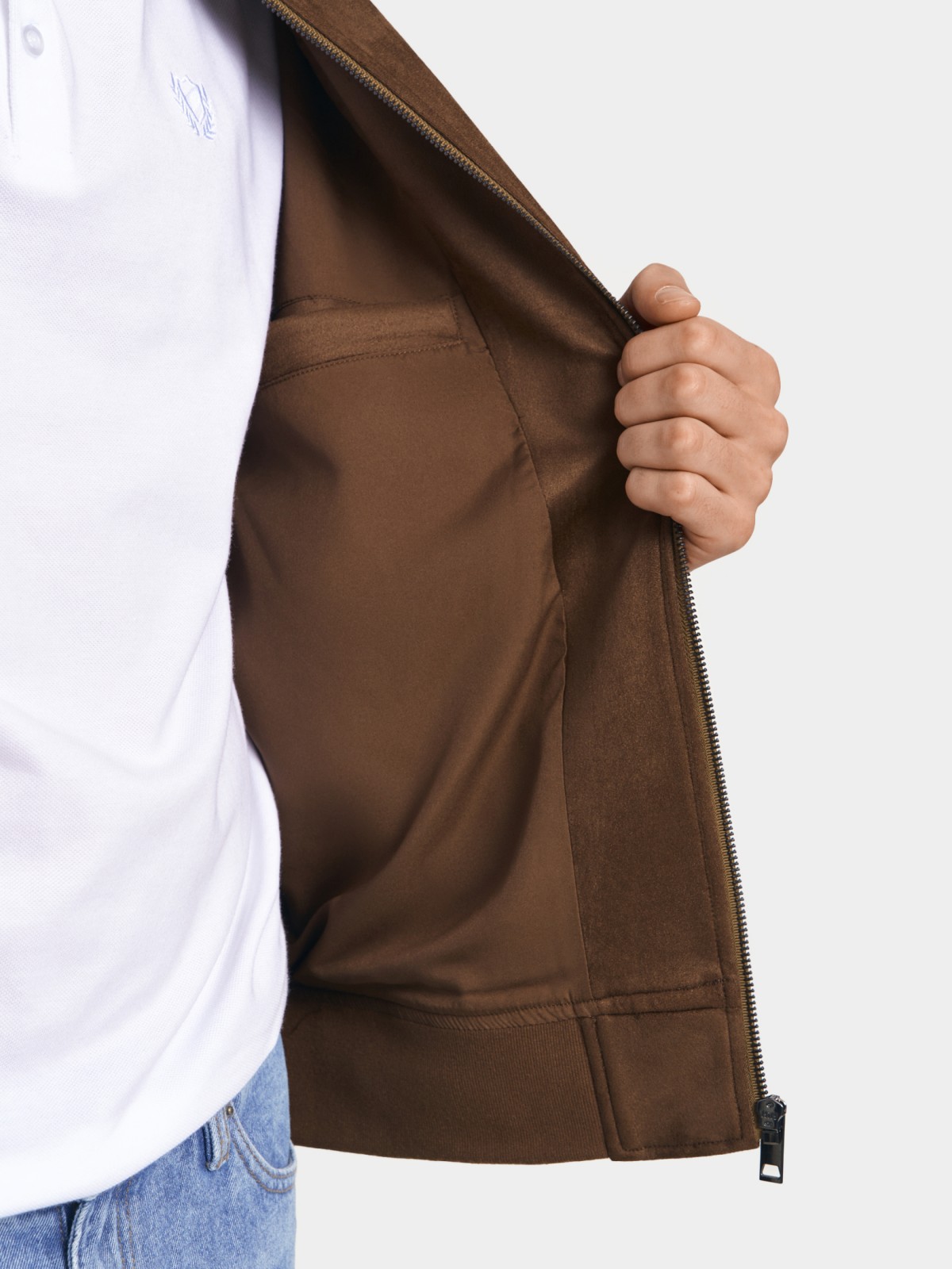 Куртка-бомбер из экозамши