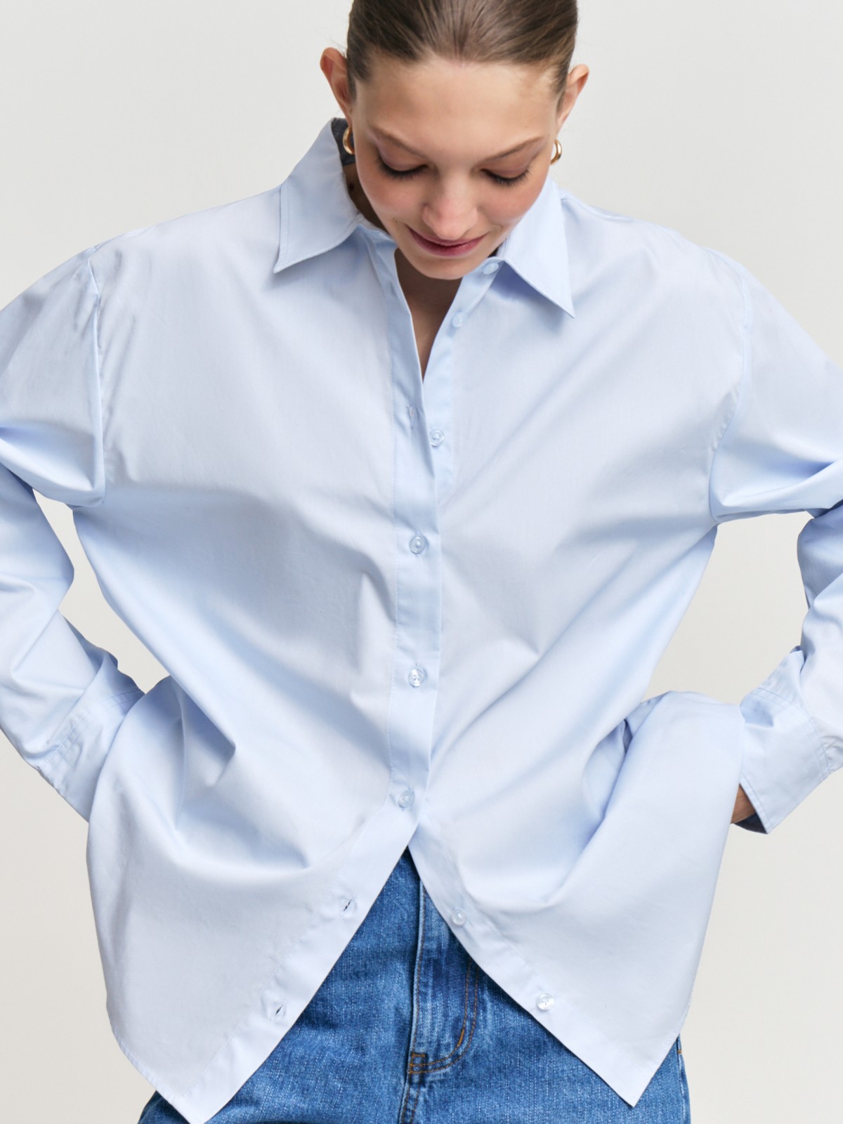 Рубашка из хлопка с длинным рукавом