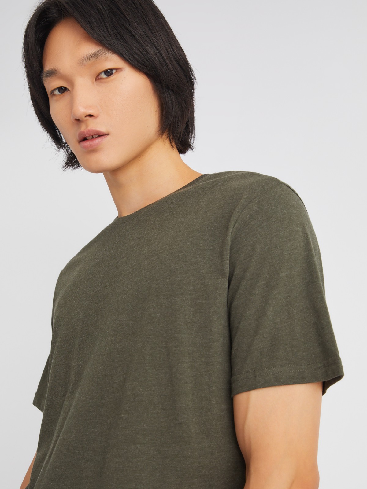 Трикотажная футболка с круглым вырезом