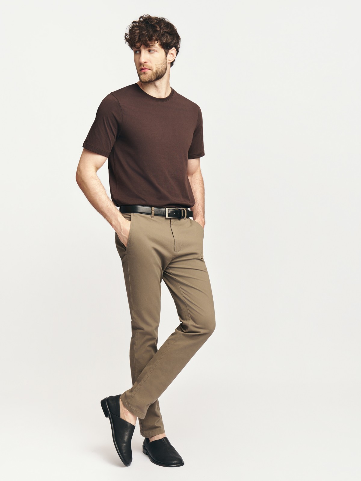 Брюки силуэта Slim из хлопка