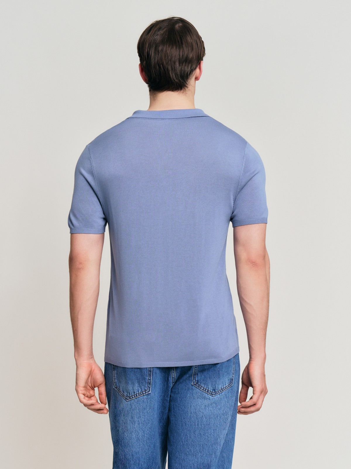 Трикотажный джемпер поло с коротким рукавом