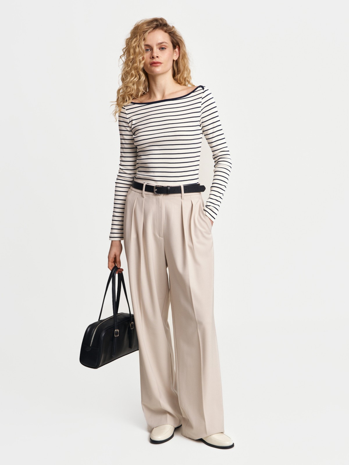 Лонгслив из хлопка в полоску