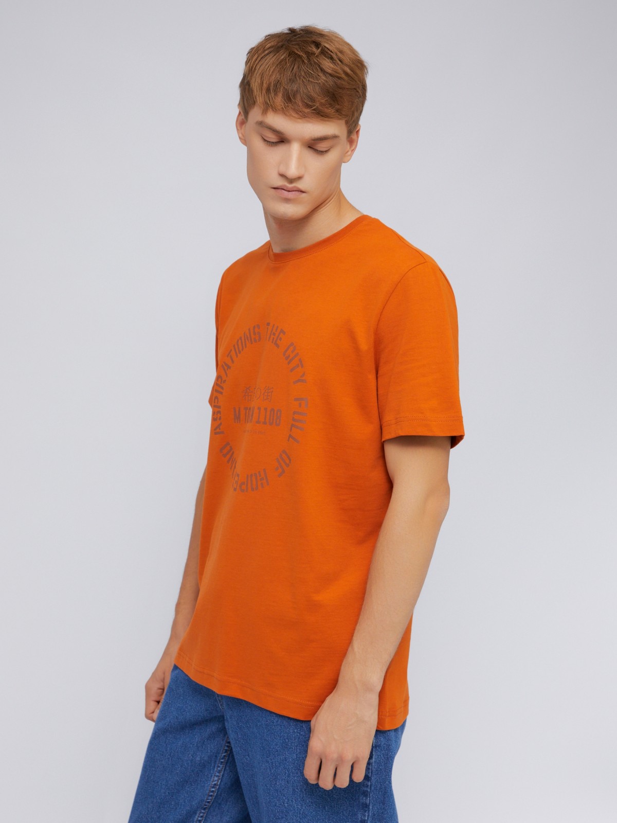 Футболка из хлопка с принтом-надписью