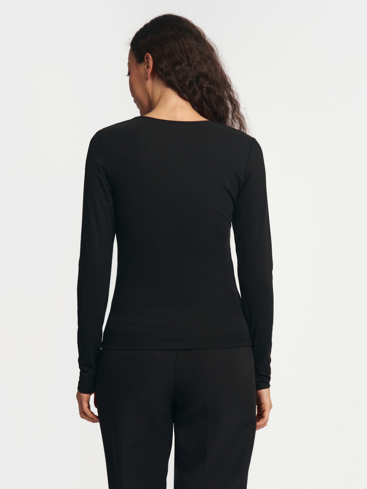 Трикотажный топ-лонгслив с драпировкой