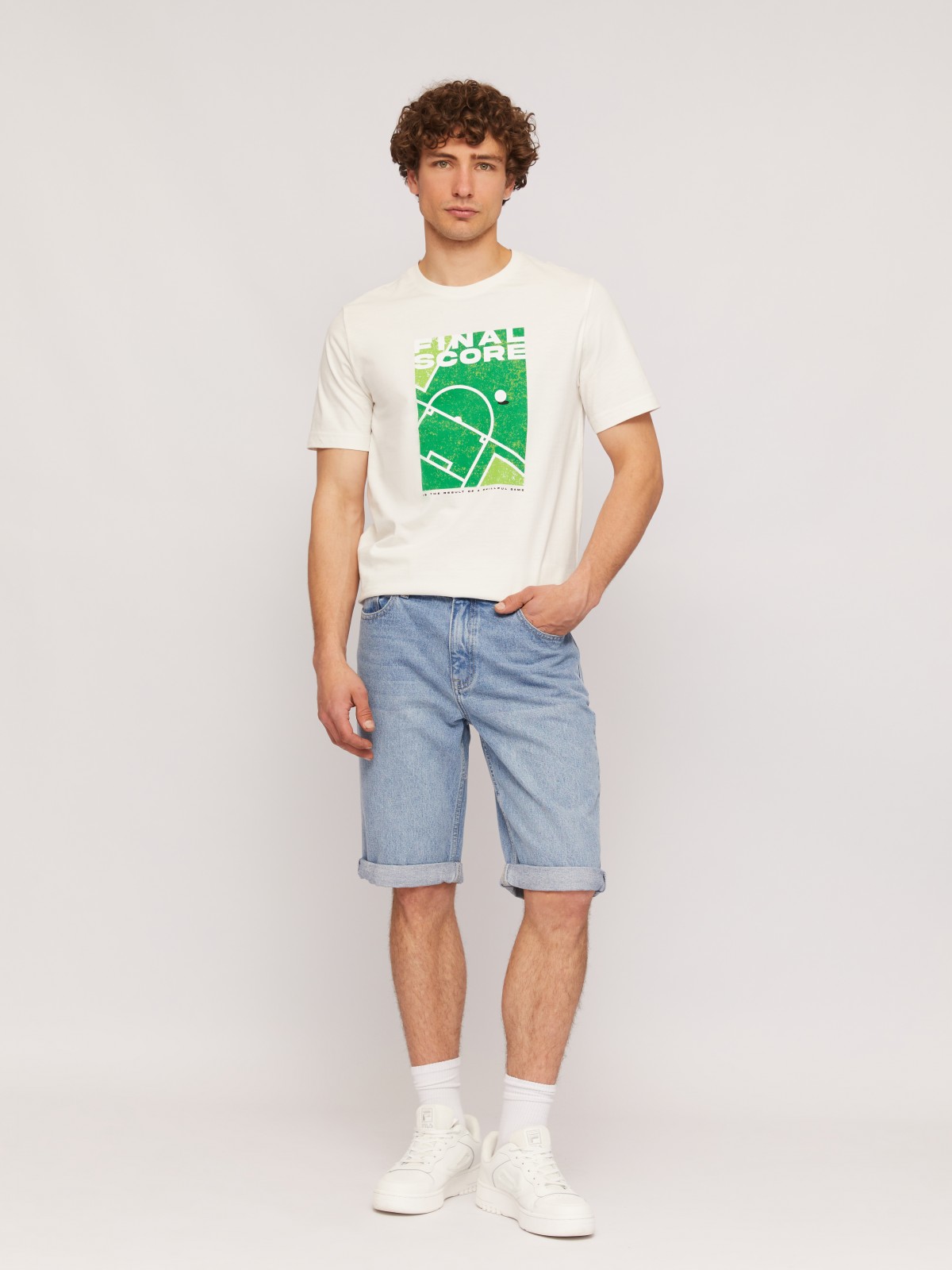 Футболка оверсайз из хлопка с принтом