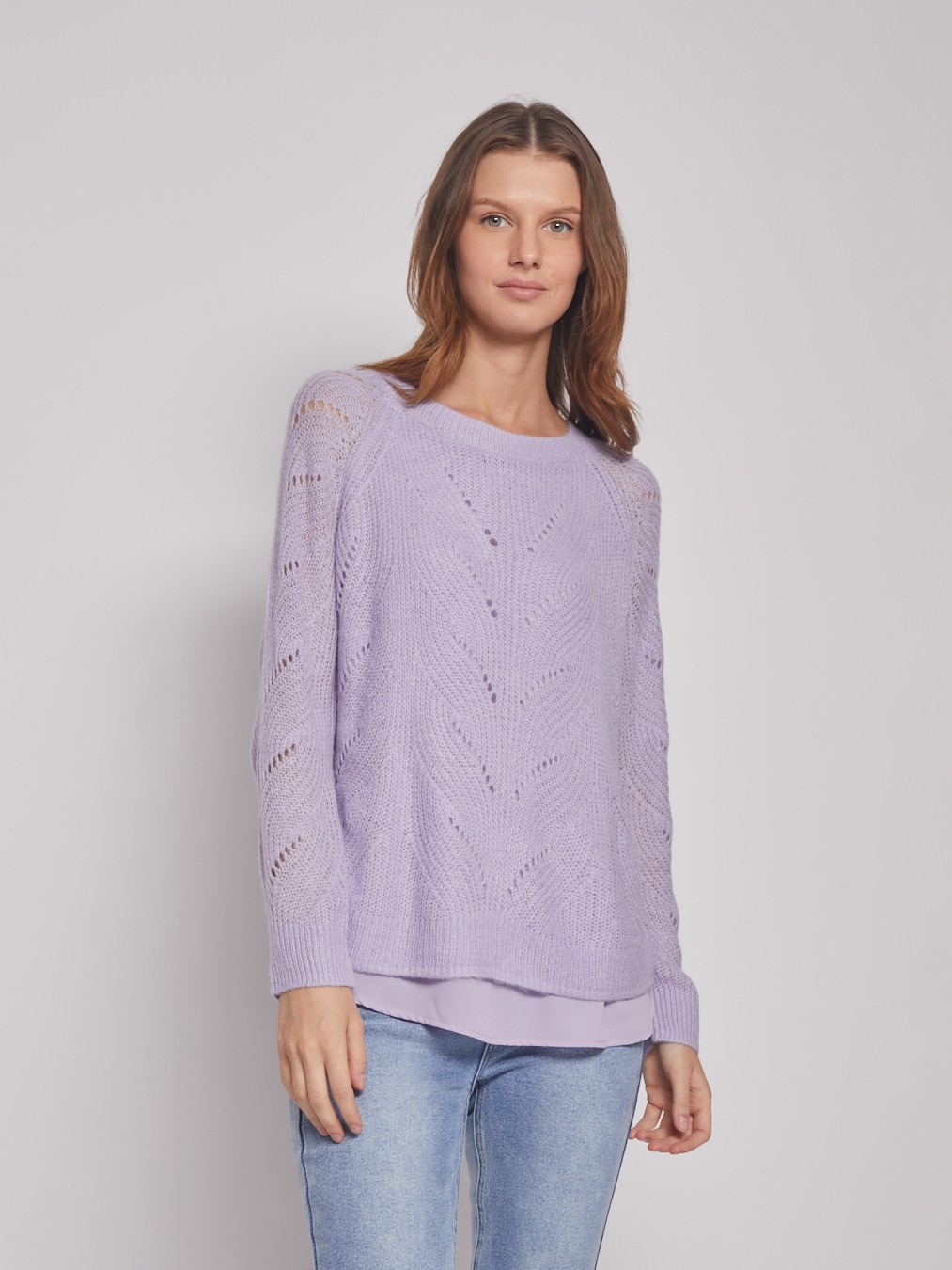 Комбинированный ажурный джемпер Комбинированный ажурный джемпер