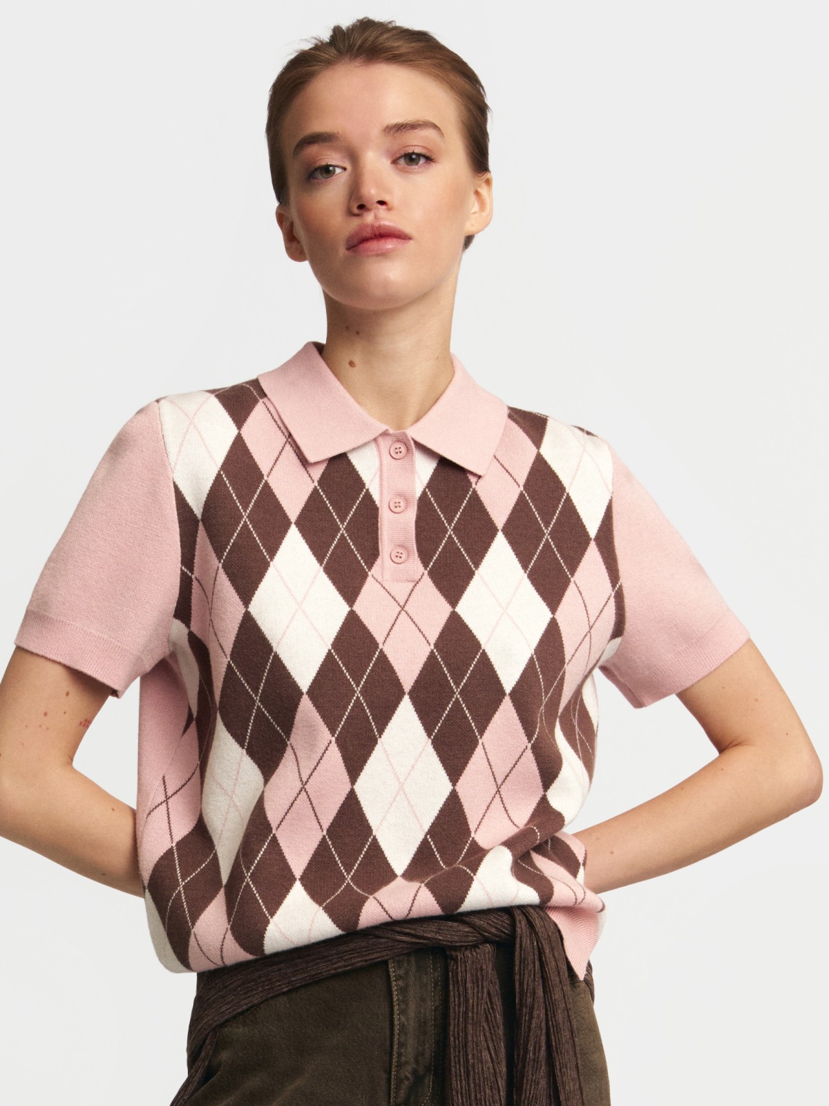 Джемпер поло с коротким рукавом