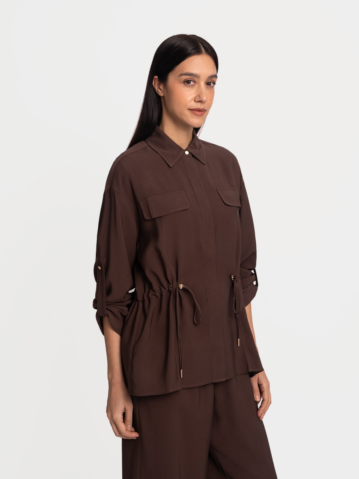 Рубашка с кулиской на талии