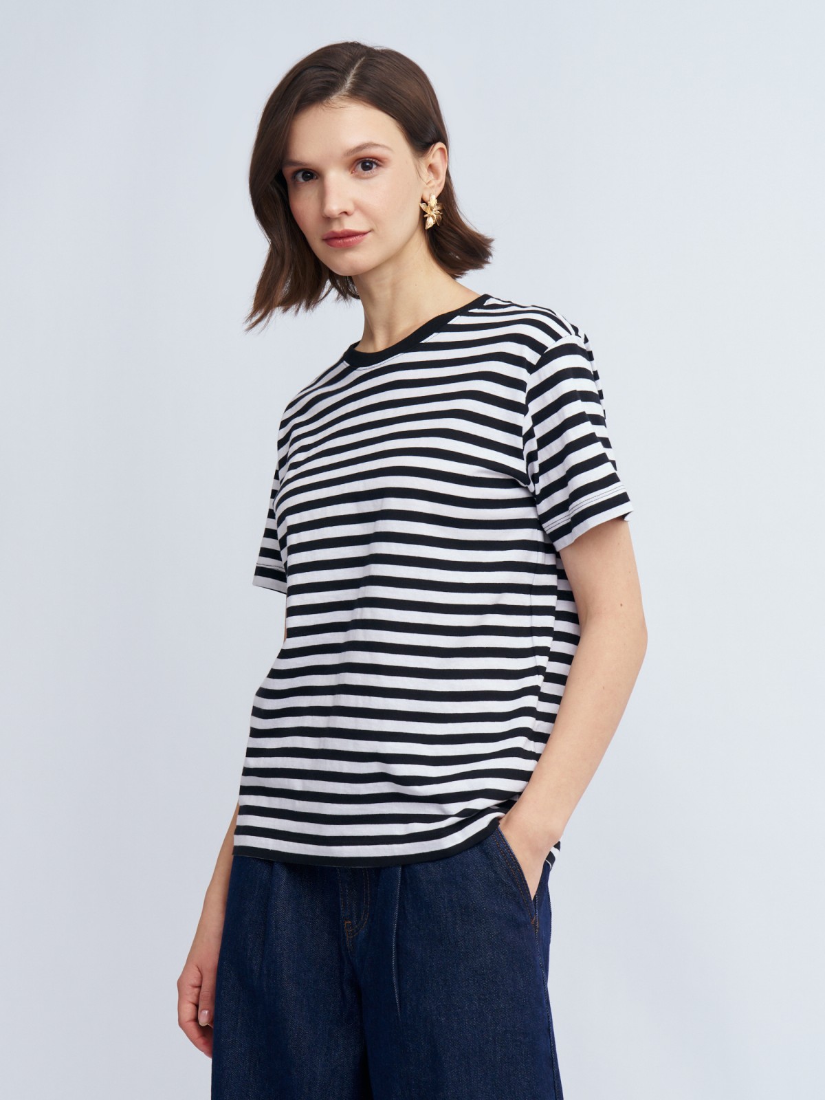 Футболка-тельняшка в полоску из хлопка