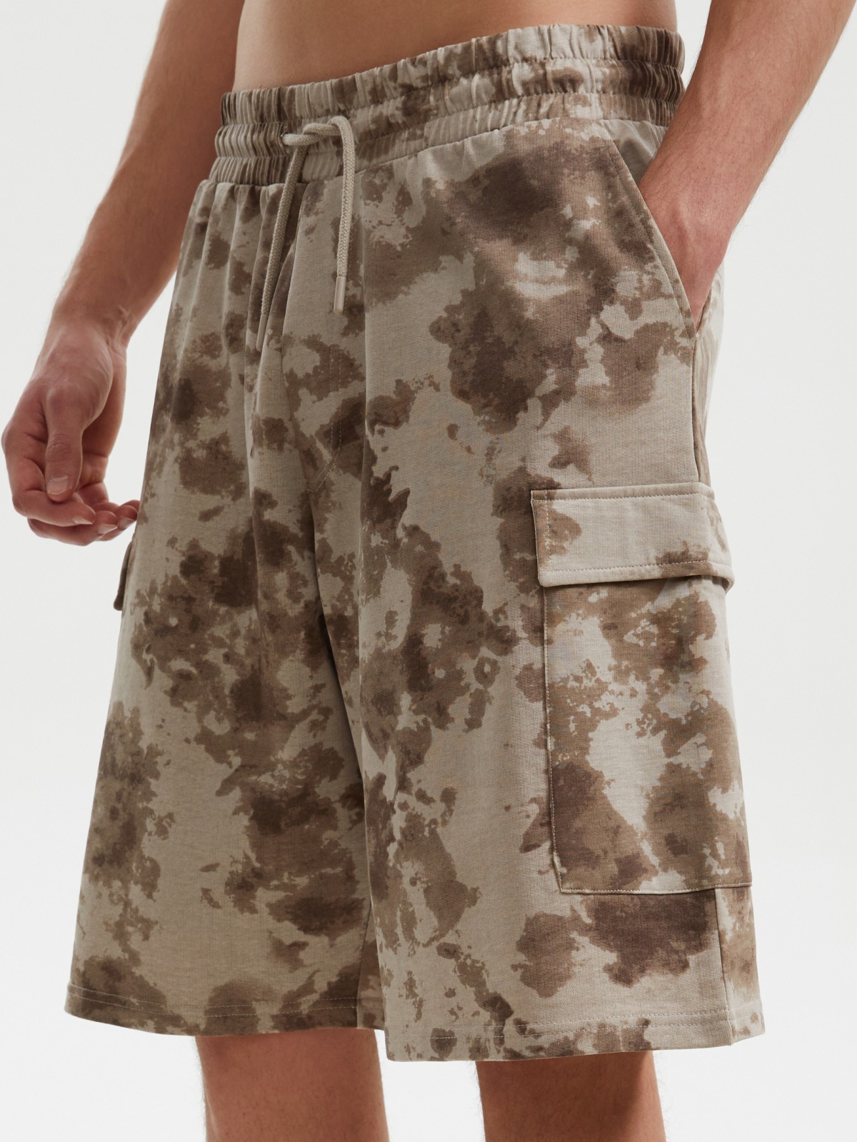 Трикотажные шорты карго на резинке из хлопка