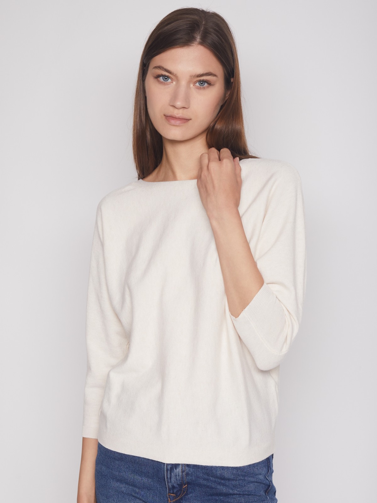 Джемпер с вырезом-лодочка