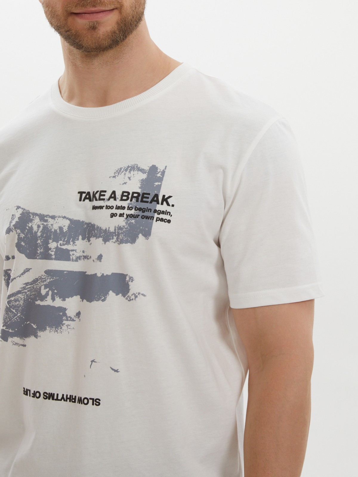 Футболка из хлопка с принтом