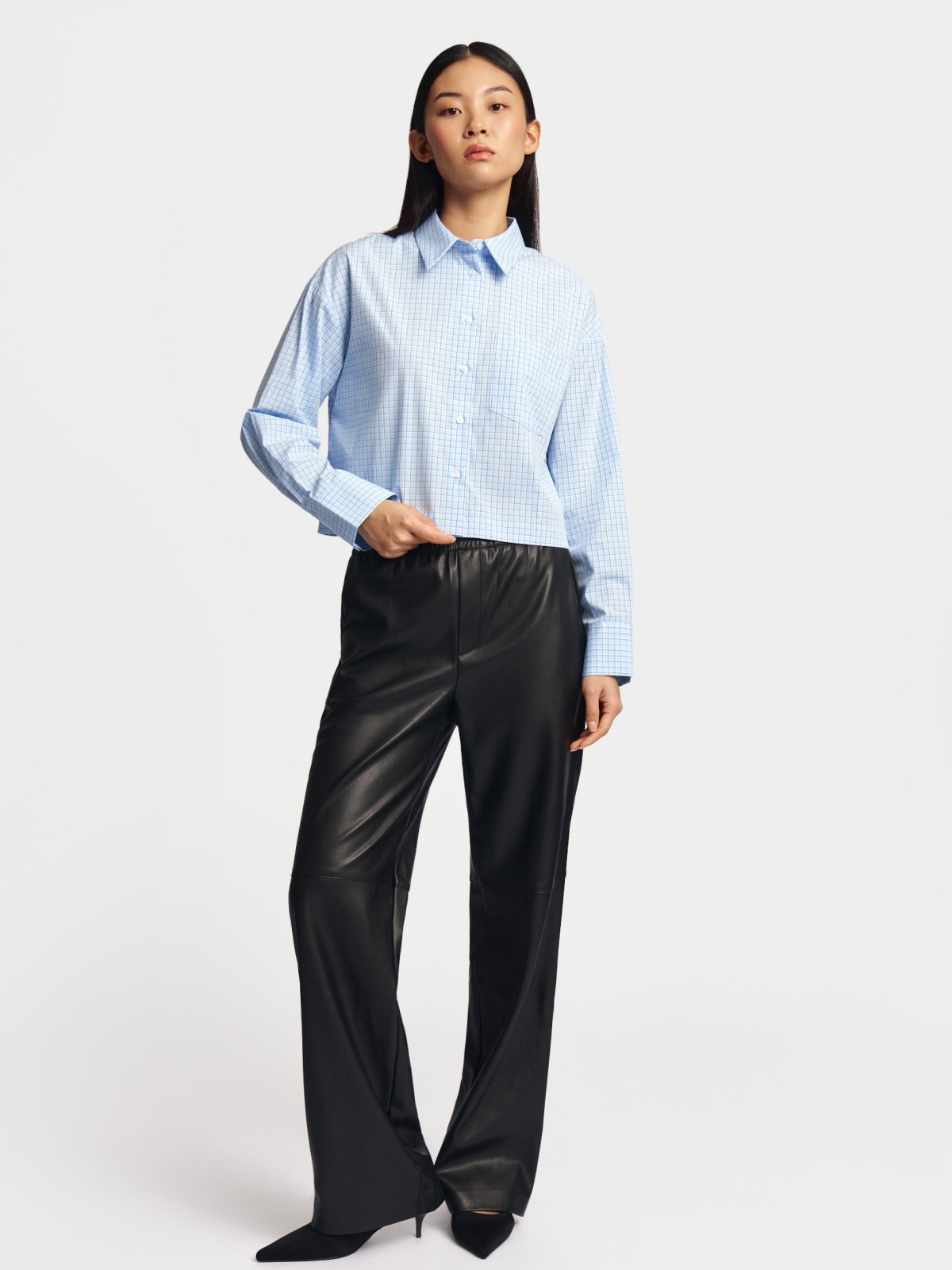 Укороченная рубашка из хлопка