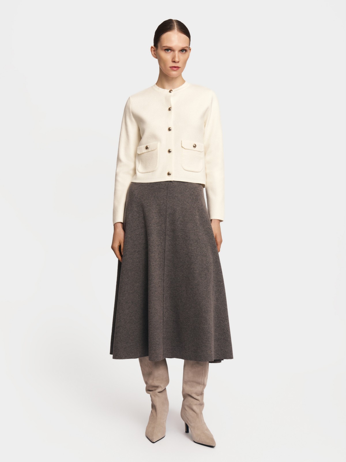 Трикотажная юбка миди