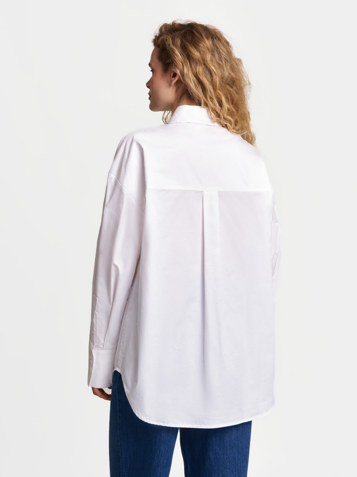 Рубашка оверсайз силуэта из хлопка