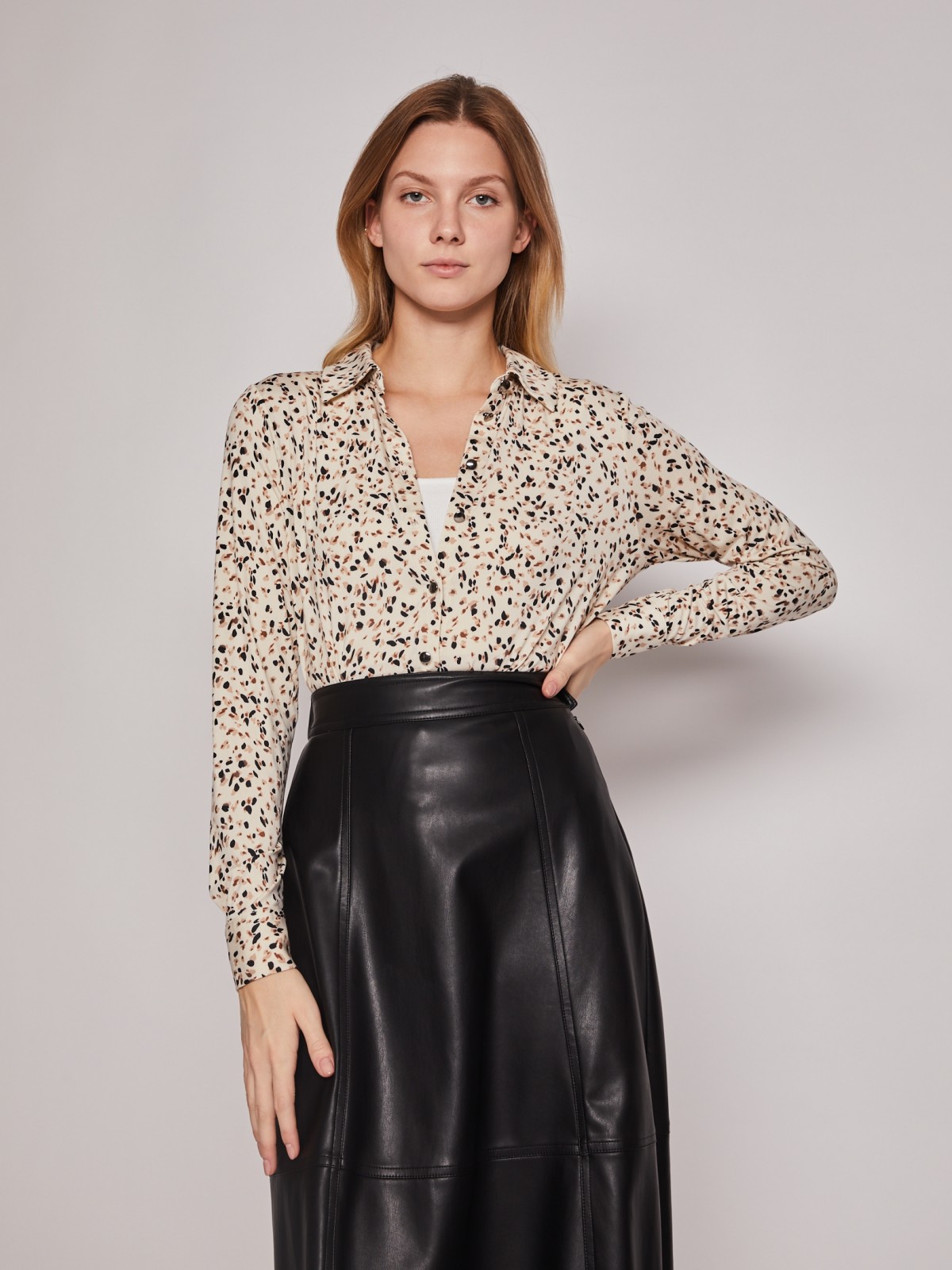 Блузка-рубашка с принтом