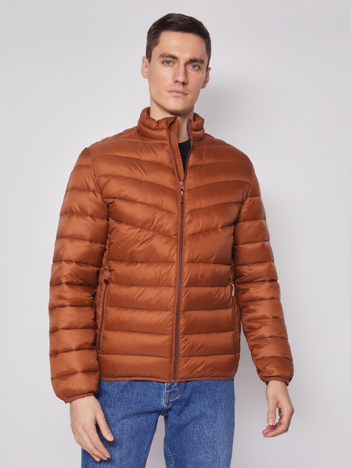 Утеплённая куртка с воротником zolla 012125102144, цвет терракота, размер S - фото 5