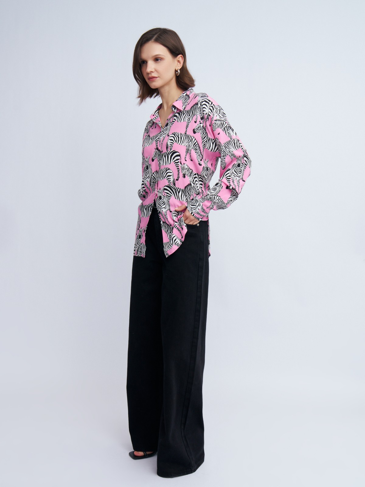 Рубашка из вискозы с принтом