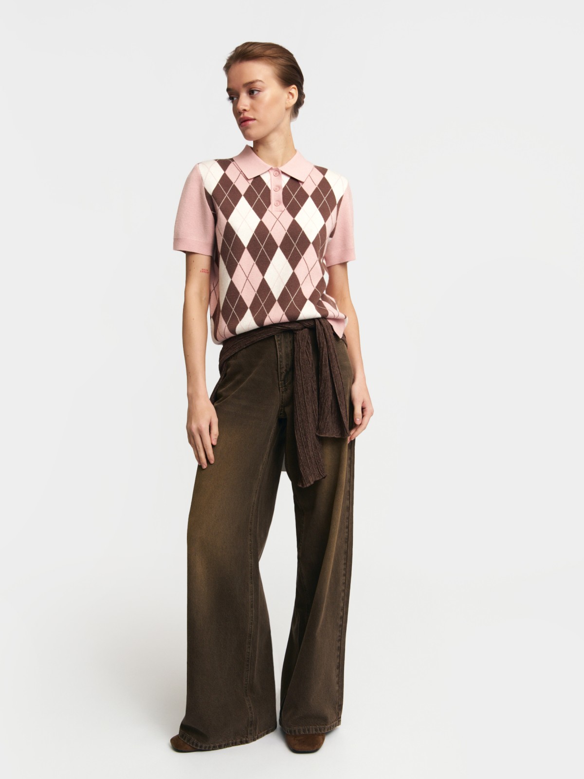 Джемпер поло с коротким рукавом