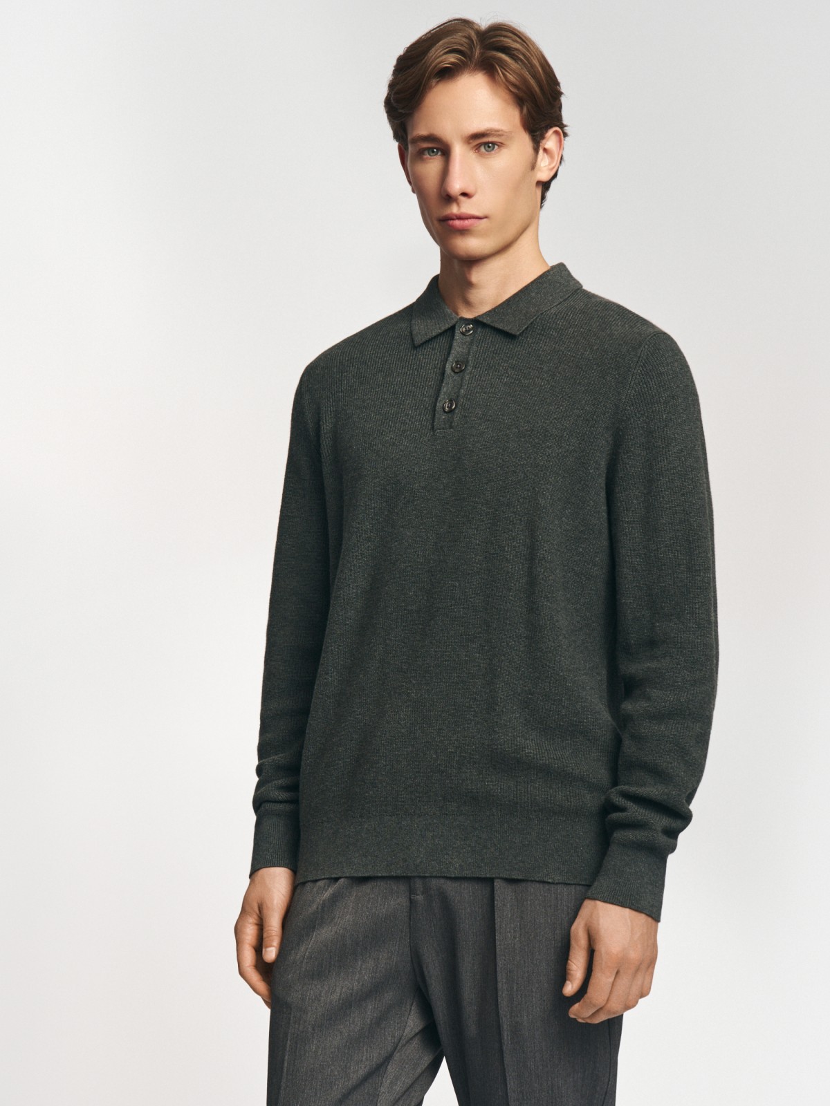 Трикотажный джемпер поло из хлопка