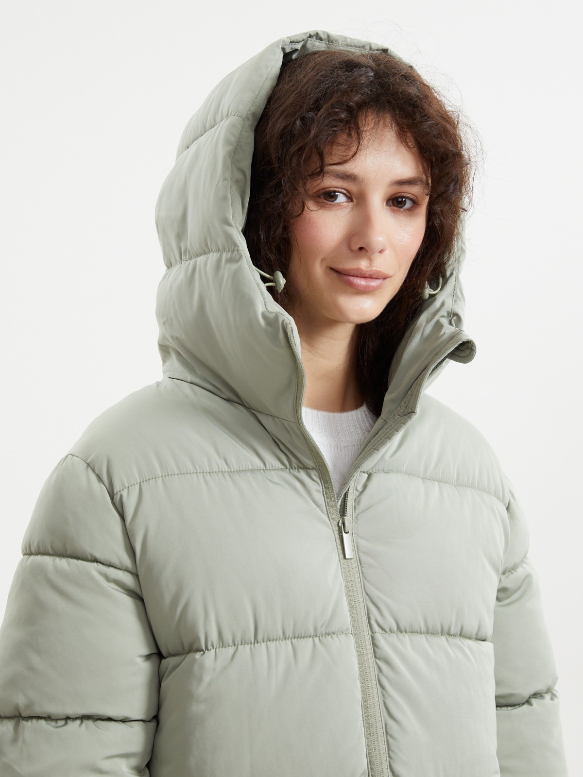 Тёплая куртка-пальто с капюшоном