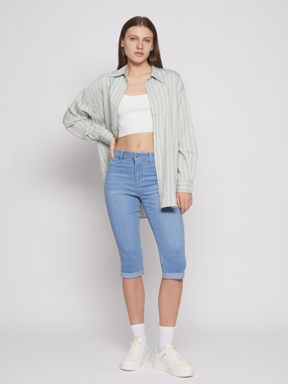 Джинсовые бриджи